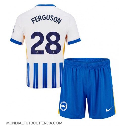 Camiseta Brighton Evan Ferguson #28 Primera Equipación Replica 2024-25 para niños mangas cortas (+ Pantalones cortos)
